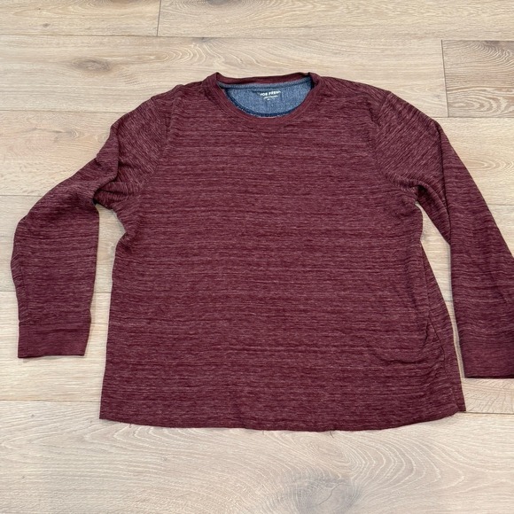 Joe Fresh Other - Joe Fresh Maroon Long Sleeve Collarless Shirt Size XL